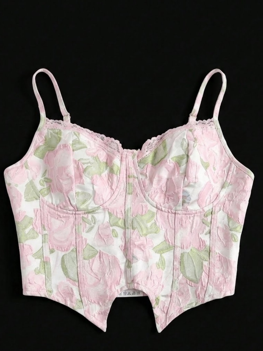 Floral Pink Bustier Crop Top
